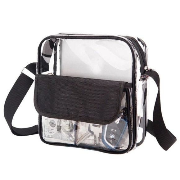 Clear Crossbody Satchel Handbag - Stadium Events - SZ LG - NWT - Picture 1 of 6